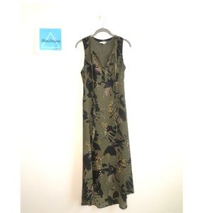 Bar III olive green high low flowy dress